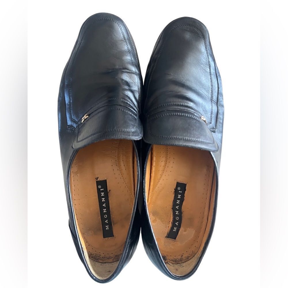 Magnanni Lino Buckle Loafer Shoes Mens US 10.5M 15061 Black Leather Spain Strap